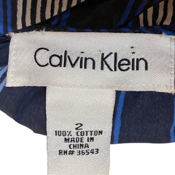 Calvin Klein Geometric A-line Dress Black Blue Mini Size 2 - Picture 5 of 7